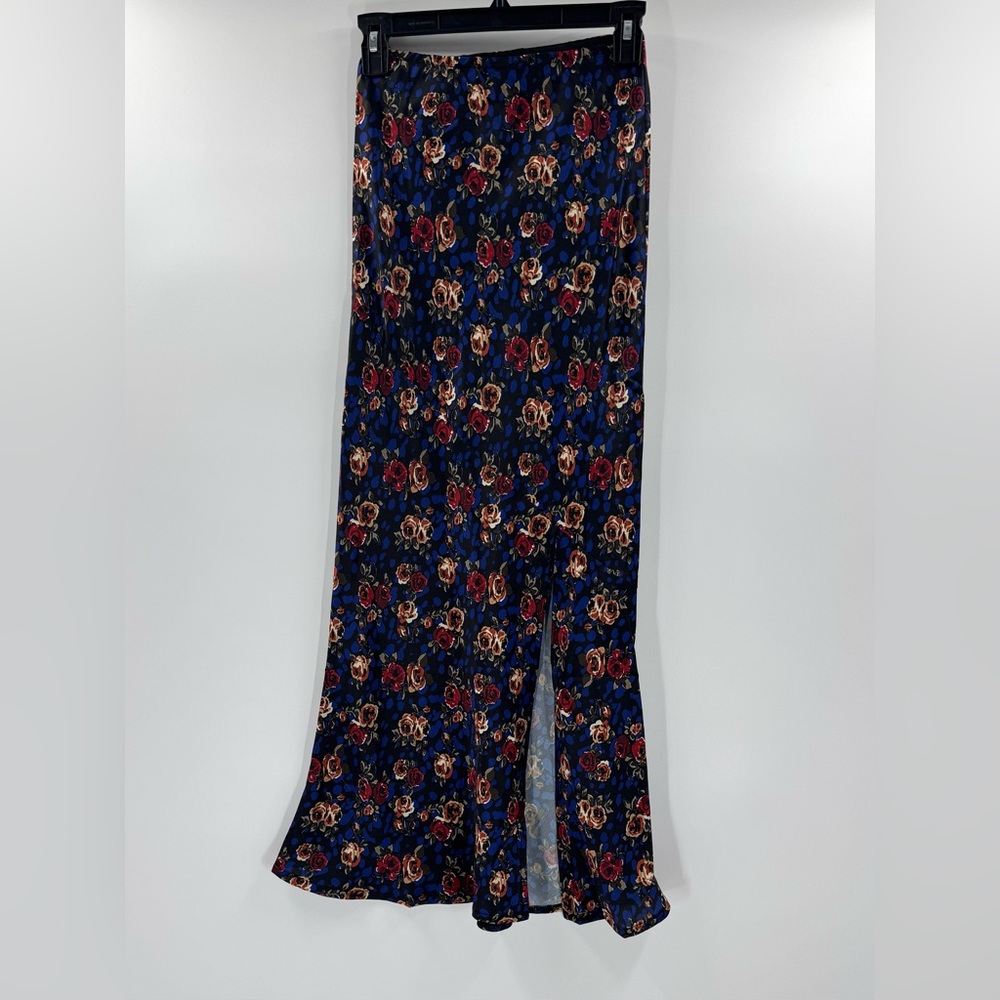 Lioness Summer Thing Ankle Midi Floral Skirt, Blue/Red, Size XS, NWT - Picture 6 of 12
